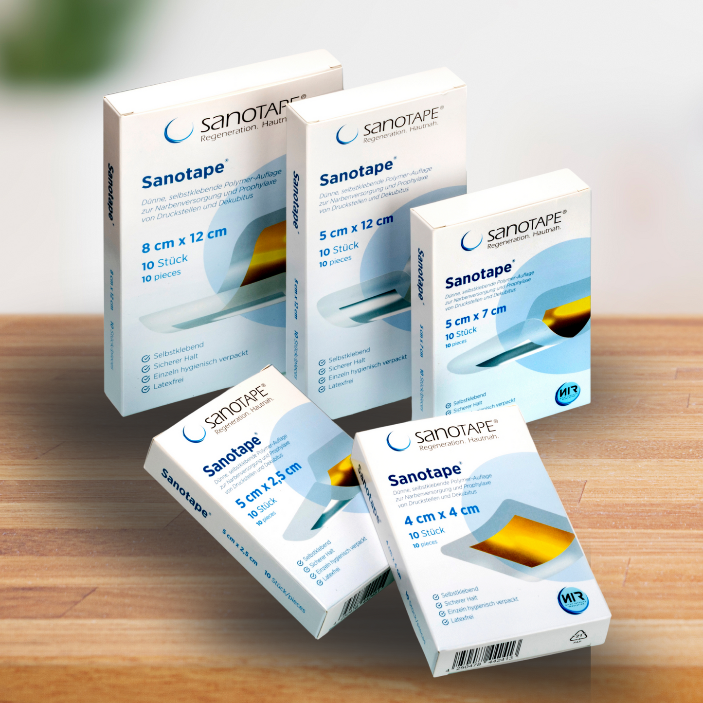 Sanotape® BasicSet 3 - 5 x 12 厘米用于疤痕护理和预防压疮和褥疮