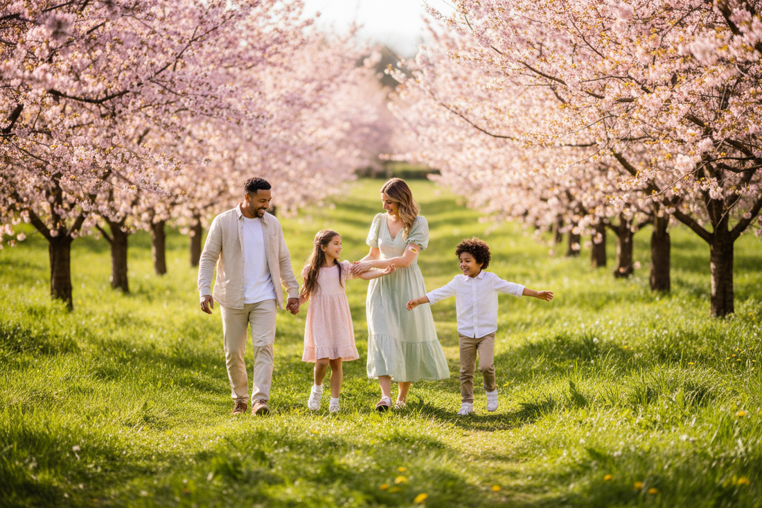 Hautschutz im Frühling, Familie im Frühling