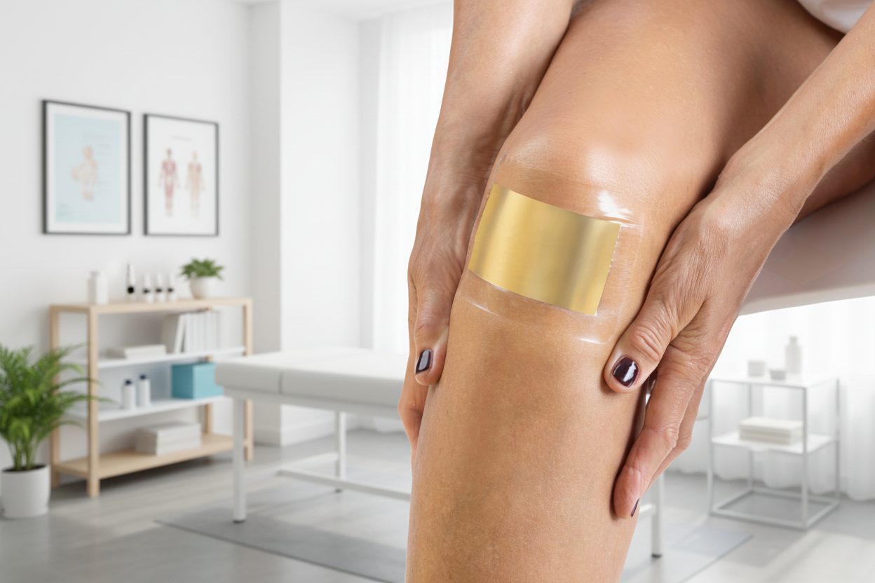 Sanotape 8x12 cm. Knie Schmerz, Narbe, TEP, Schlittenprothese, Arthrose