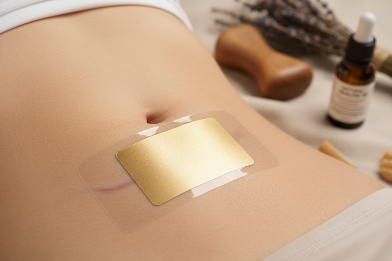 Kaiserschnittnarbe mit Sanotape Narbenpflaster - finale Version