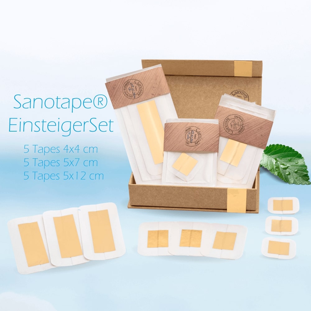 Sanotape® Einsteigerset geöffnet mit allen Sanotapes
